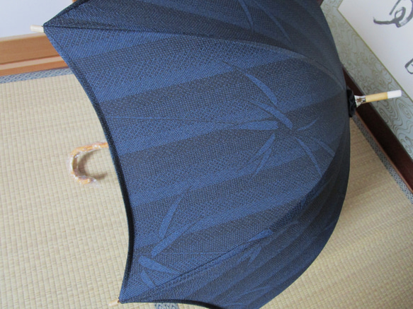 竹模様の着物から日傘（傘袋付き） 3枚目の画像