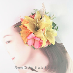 5個セットの価格です。フラダンスヘアクリップ新品未使用　ハンドメイド フラダンスの舞台用 造花ヘアクリップ通販店