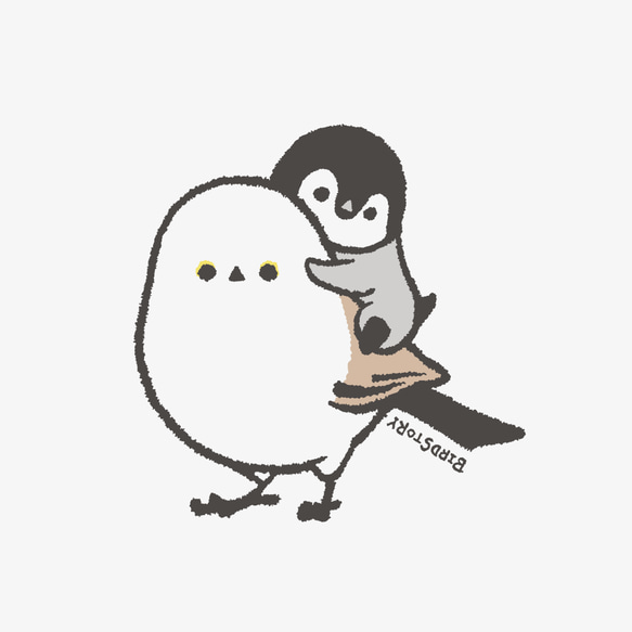 Tシャツ（PETIT BIRD / シマエナガ×ペンギン） 3枚目の画像