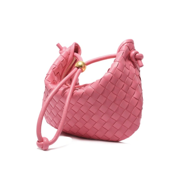 手編みの牛革バッグ、新しい女性ハンドバッグ。 5枚目の画像