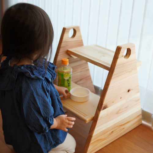 踏み台 子供用 ステップ台 無垢材 サイズ変更可能 食器・家具