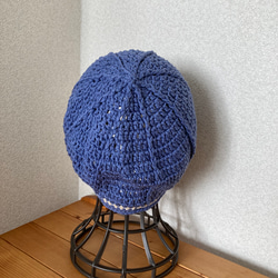 手編み　まんまるコットン帽　ケア帽子 6枚目の画像