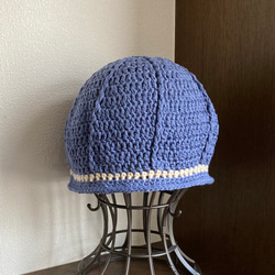 手編み　まんまるコットン帽　ケア帽子 5枚目の画像