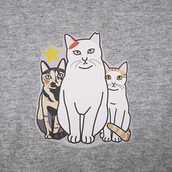 new猫半袖Tシャツ灰色/とうこ先生 2枚目の画像