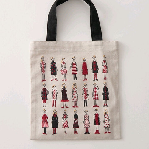 刺繍キット｜縫製済み ミニトートバッグ 100ねえさん｜初心者の刺繍