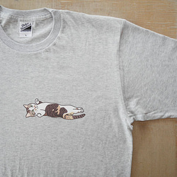 new猫半袖Tシャツ灰色/セクシー三毛2 3枚目の画像