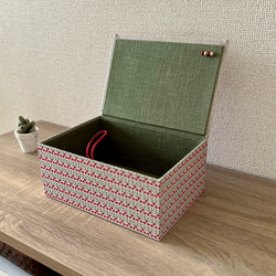 R.mimosaインテリアボックス〈Lサイズ〉裁縫箱・収納ケース（カルトナージュ）【仕切り箱別売り】《受注制作》 5枚目の画像