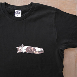 new猫半袖Tシャツ黒/セクシー三毛2 3枚目の画像