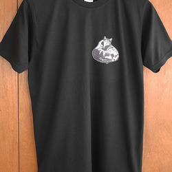 new猫半袖Tシャツ黒/教育 4枚目の画像
