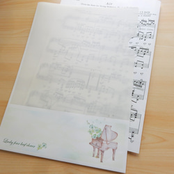 紙製ファイル＊脱プラ＊幸運の四つ葉クローバーニューヨークスタインウェイ風ピアノ 1枚目の画像