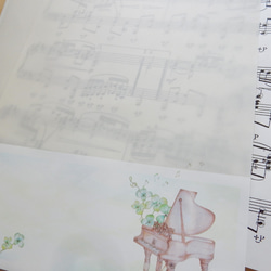 紙製ファイル＊脱プラ＊幸運の四つ葉クローバーニューヨークスタインウェイ風ピアノ 2枚目の画像