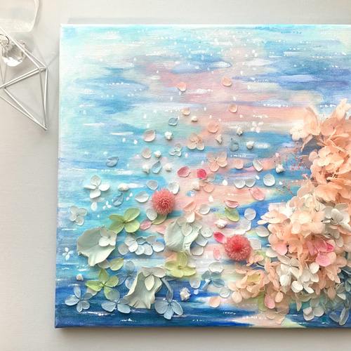 原画アート『新しい朝』新作キャンバスプリザアート L size 手描き  