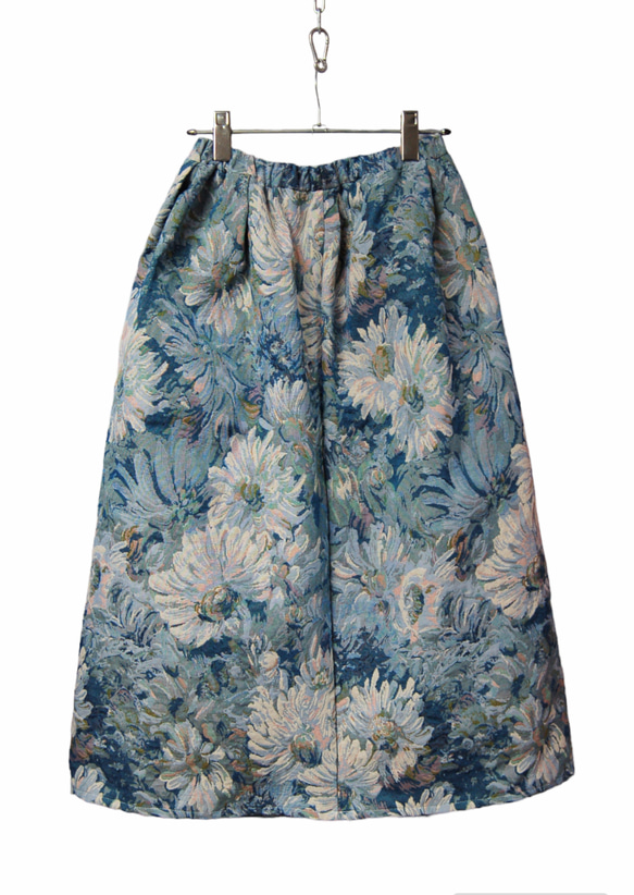 絵画フラワーデザイン　ゴブラン織り　フレアスカート 3枚目の画像