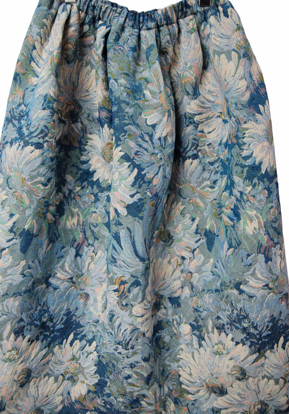 絵画フラワーデザイン　ゴブラン織り　フレアスカート 6枚目の画像