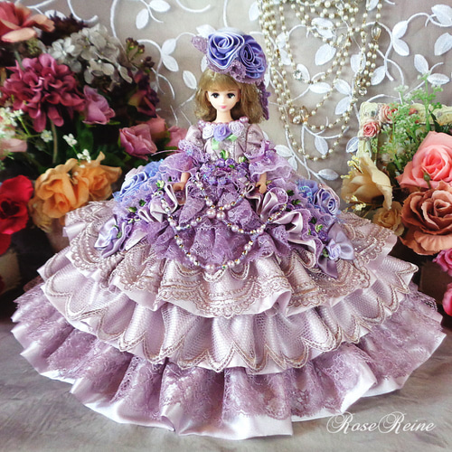 リカちゃん ブライス ハンドメイド服 ドレスC43 くだらない