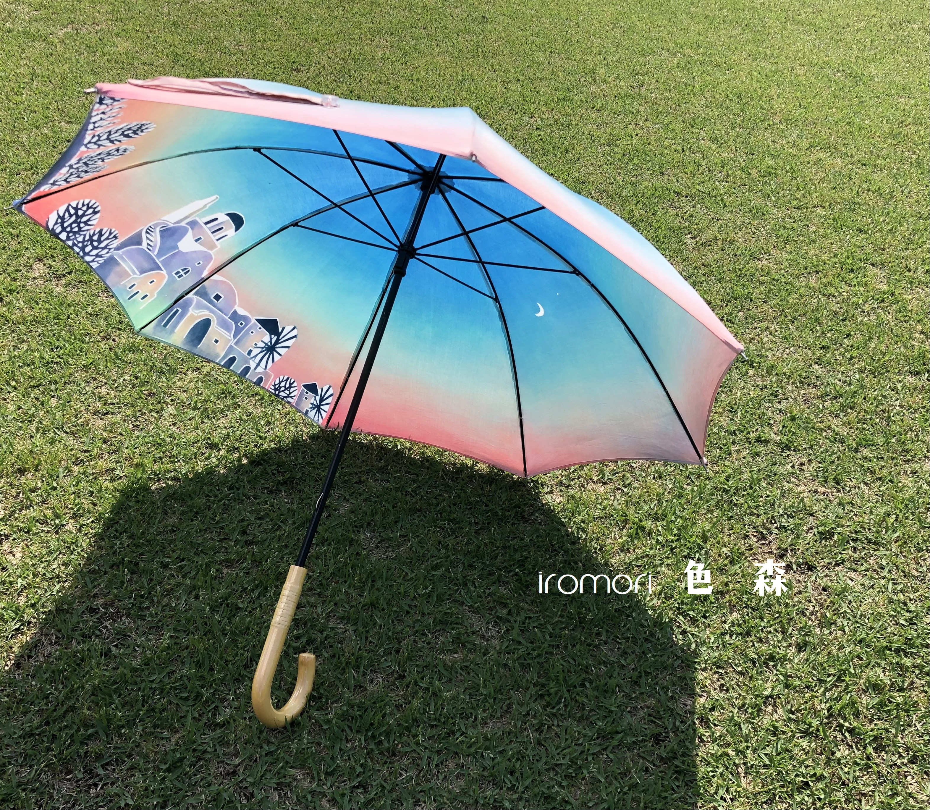 古布　半襦袢　両面染め　型染　藍染　袖無し　日傘　ハイカラ　パラソル 古布　半襦袢　両面染め　型染　藍染　袖無し　日傘　ハイカラ　パラソル