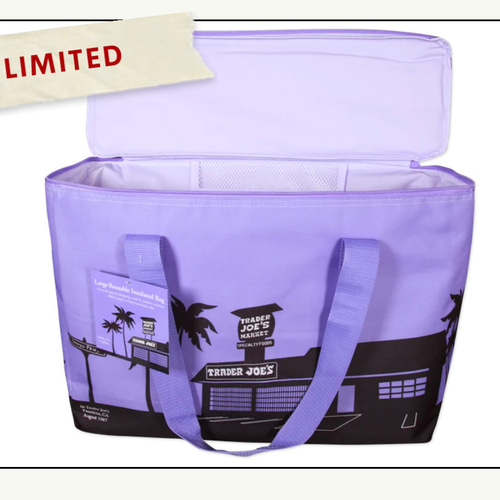 再入荷!!!Trader Joe's トレジョ 限定色ラベンダー 保冷バック 再入荷!!!Trader Joe's トレジョ 限定色ラベンダー 保冷バック