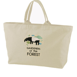 マレーバク「GARDENERS of the FOREST」刺繍　ヘビーキャンパスジップバッグ 4枚目の画像