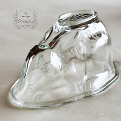 イギリスアンティークガラス製ゼリーモールド２点　ウサギ 2点あり！うさぎのゼリーモールド（21cm） イギリスアンティーク