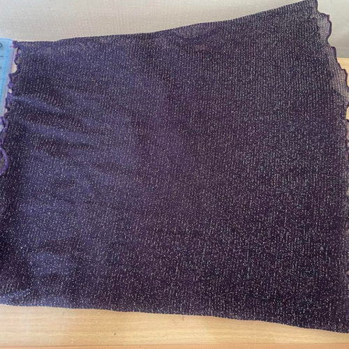 スーパーロングラメ入りパープルレース手作りネックウォーマーショール  