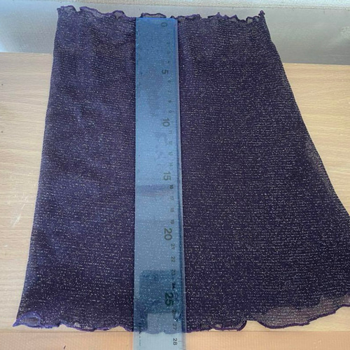 スーパーロングラメ入りパープルレース手作りネックウォーマーショール  