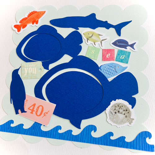 名入れ】水族館、スクラップブッキング♡アルバム、写真の