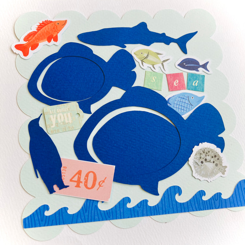 名入れ】水族館、スクラップブッキング♡アルバム、写真の