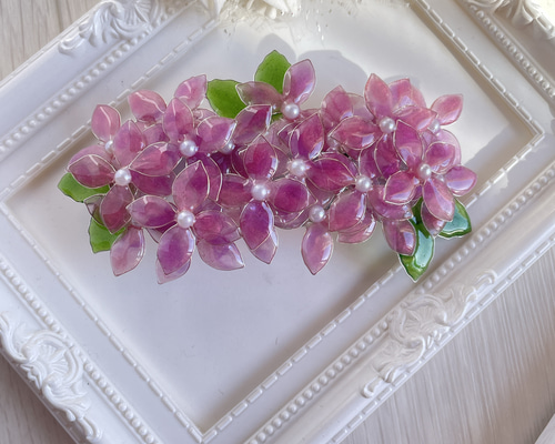 フランス製 飴色のお花のバレッタ 0_e0027657a511e134e6bad4938dd7