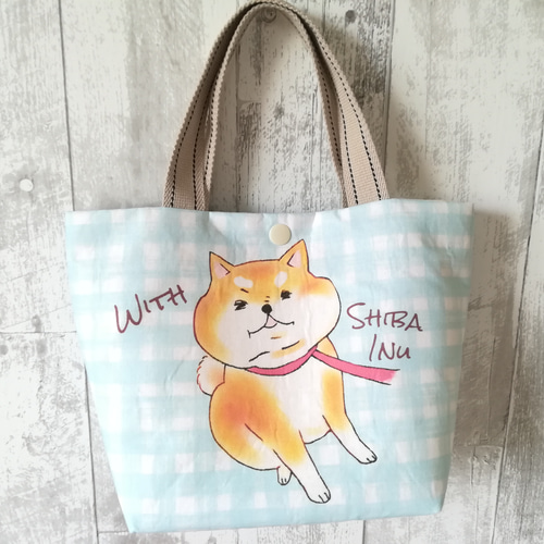 柴犬トートバッグ オリジナルイラスト ランチバッグ トートバッグ