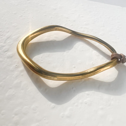 【ifumé】大きめオーバルの細革紐ロングネックレス 金属アレルギー対応 サージカルステンレス 14枚目の画像