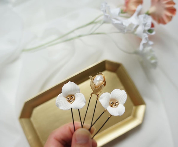 ［ sample sale ］blooming flower U pin set 2枚目の画像