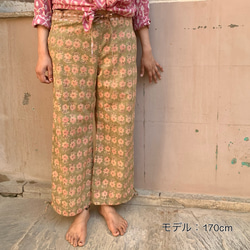 30%Off》インド綿 ブロックプリント パンツ ロングパンツ nidhi