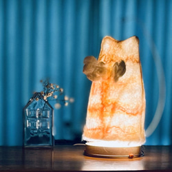 【受注制作】ふわり舞うのが得意な羊毛フェルト猫のランプ（ふわり浮かぶ着せ替えらんぷ2way3way） 3枚目の画像