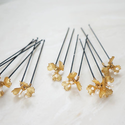 ［ sample sale ］gold petit flower U pin set 3枚目の画像