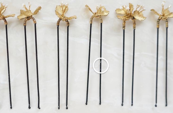 ［ sample sale ］gold petit flower U pin set 7枚目の画像