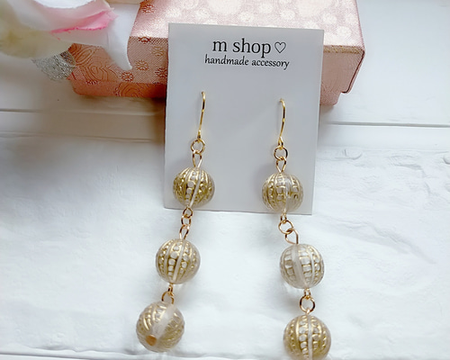 ハンドメイドピアス ピアス（フック・チェーン） m shop 通販 17627092