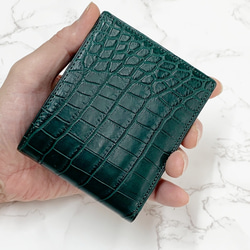 日本製　クロコダイル　マット仕上げ　上質　ミドルウォレット　財布　札入れ　エキゾチックレザー　 2枚目の画像