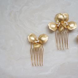 ［ sample sale ］gold flower comb ３set 3枚目の画像