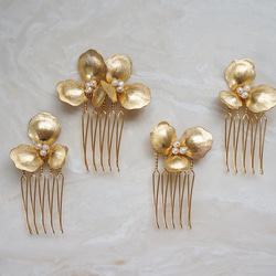 ［ sample sale ］gold flower comb ４set 2枚目の画像