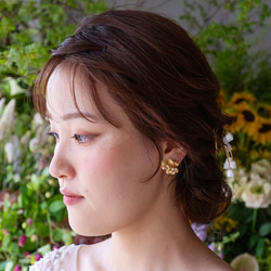 ［ sample sale ］gold flower petit earrings 3枚目の画像