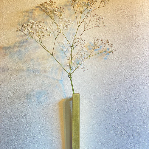 真鍮製 一輪挿し 壁掛け 花瓶 ストレート 花器 贈り物 インテリア
