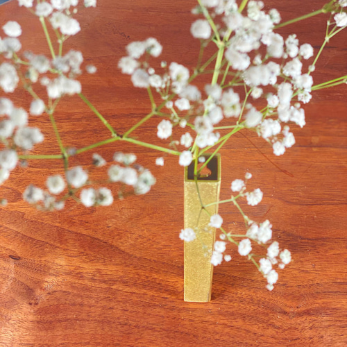 真鍮製 一輪挿し 壁掛け 花瓶 ストレート 花器 贈り物 インテリア