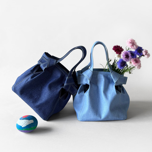 New color 》デニムスクエアトートバッグ トートバッグ The Almond