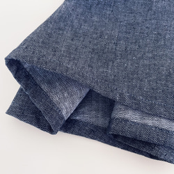 VカットAラインジャンパースカート　* Denim Linen ヘリンボーン柄 * 8枚目の画像