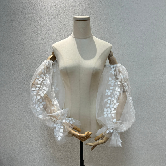 枝花刺繍 可愛い袖 長袖 取り外し可能 オーダー可能オフショルダー付け  