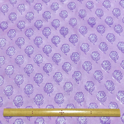 【50cm單位】淺紫白色小花印度手工塊印花布料棉質 第6張的照片