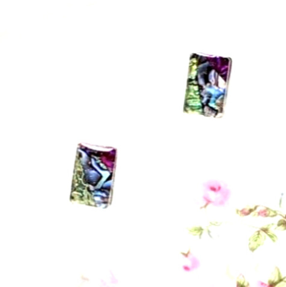 3色螺鈿のスクエアピアスイヤリング1924 9枚目の画像