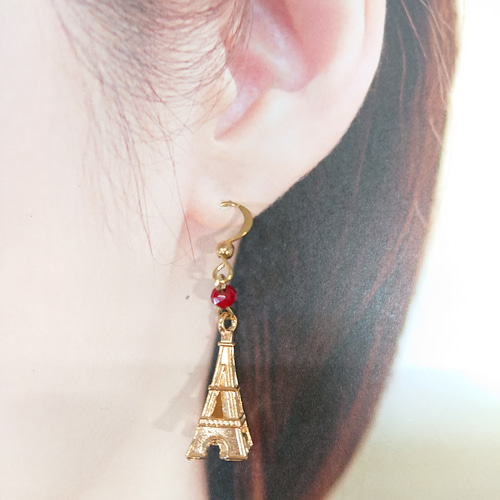 ◮1158-エッフェル塔ピアス◮ ピアス（フック・チェーン） handkiyo 