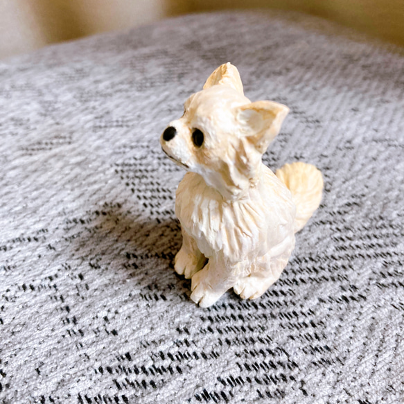 m様専用ページ　セミオーダー　チワワ　ロングコート　ミニチュア　犬　フィギュア　オブジェ 3枚目の画像