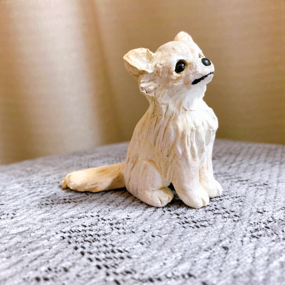 m様専用ページ　セミオーダー　チワワ　ロングコート　ミニチュア　犬　フィギュア　オブジェ 4枚目の画像